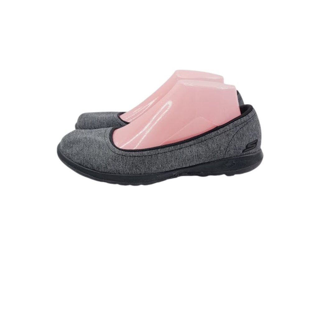 Skechers Women's Gray Go Walk Heather Slip-On Walking Ballet Flat Size 8‎